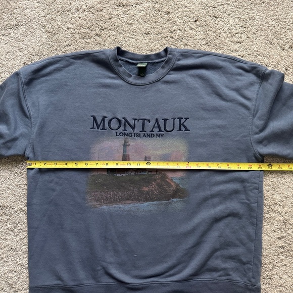 Wild Fable Montauk Embroidered Graphic Oversized Crewneck Sweatshirt Blue Small - Picture 7 of 8